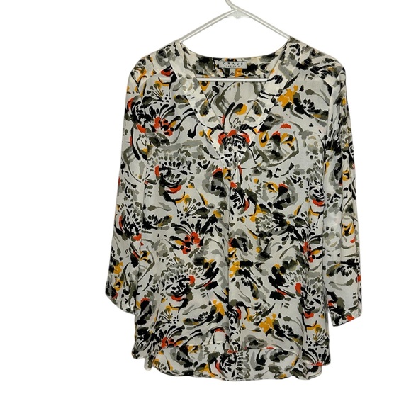 CHAUS New York Women’s Size Large blouse, sleeves button to the elbow , colorful - Picture 2 of 11